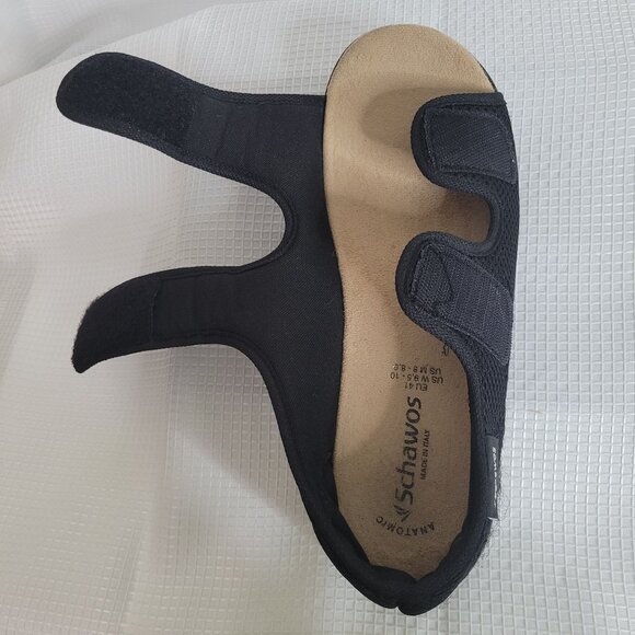 Schawos Unisex Shoes Sandals Anatomical Adjustable Strap Mesh USW 9.5 10 Black - Picture 7 of 12